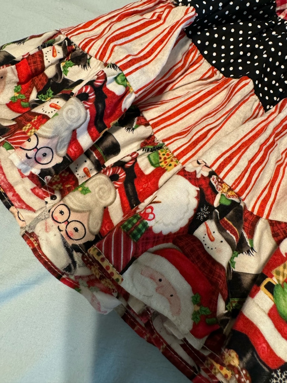 Ricrac & Ruffles - Girls Red & Black Tiered Christmas Dress